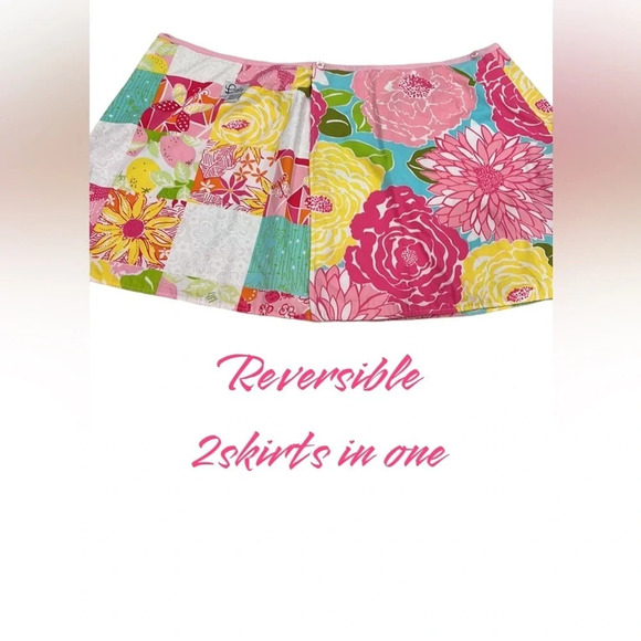 COPY - LILLY PULITZER Beach Umbrella/Multi Fun Patch reversible skirt - Picture 2 of 6